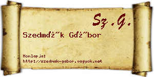 Szedmák Gábor névjegykártya
