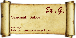 Szedmák Gábor névjegykártya